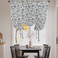 thumbnail image 3 of Light Blue Floral Balloon Curtains 63 Inch Length for Living Room/Bedroom, Rustic Vintage Flowers Botanical Spring Rod Pocket Privacy Door Curtains Decorative Tie Up Shade for Window 52"x63", 3 of 8