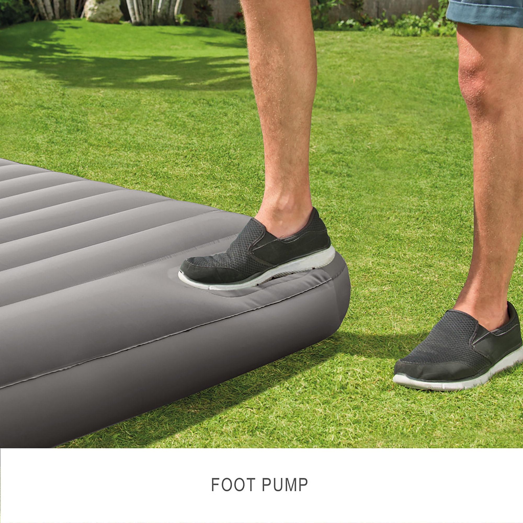 Intex: Dura-Beam: Downy Airbed - Twin - Green, 10" Inflatable Mattress, Built-In Foot Pump, Fiber-Tech, Carry Bag, Indoor-Outdoor, 300lb Cap, 64761E