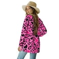 thumbnail image 2 of Garronmavis Womens Lightweight Cardigan Sweater Long Sleeve Open Front Long Cardigan Plus Size Knit Jacket Y2K Summer Beach Cover Up with Pockets Pink Heart, 2 of 6