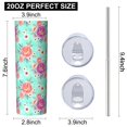 thumbnail image 3 of Pioneer Flower Floral Print Pattern 20oz Skinny Tumbler with Straw & Lid, Double Wall Vacuum Insulated Cup, Leak-Proof, Cup Holder Friendly, Hot 6H Cold 12H, 3 of 6