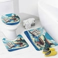 thumbnail image 4 of Nautical Ocean Wildlife Shark 4 Pieces Shower Curtain Set,Cool Undersea Animals Sharks Fish Coral Non-Slip Rugs Toilet Lid Cover Bath Mat and Bathroom Curtain, 4 of 8