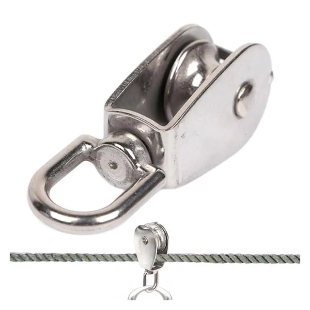 Single Pulley Block Heavy-Duty Wire Towing Wheel, Wire Rope Crane Pulley Versatile Rust-Proof M15/M50 Lifting Single Pulley ,Easy to Install