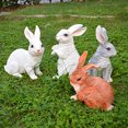 thumbnail image 3 of 1Pcs Realistic Appearance Fade-resistant DIY Craft Rabbit Statue Resin Garden Rabbit Ornament Miniature Sculpture Home Decor, 3 of 8
