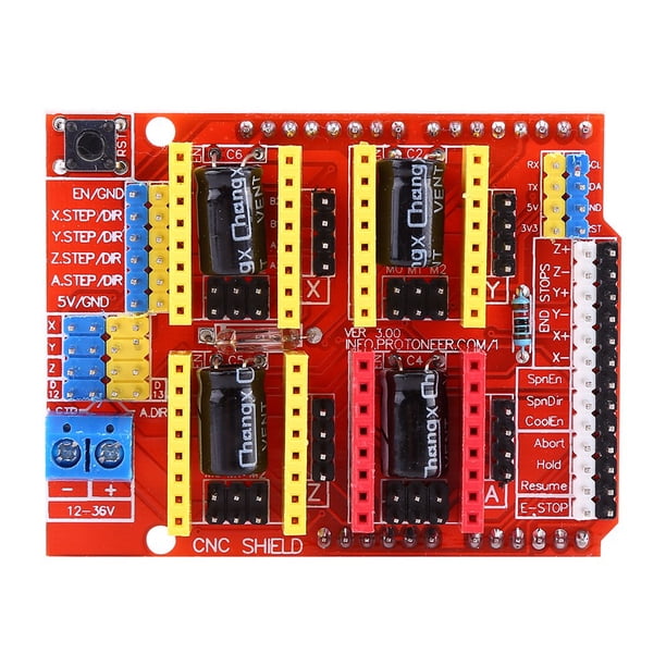 Placa Shield CNC V3 Para Arduino Con 4 Drivers A4988 - Compatible Impresora 3D, Control Paso A Paso, Incluye Disipadores