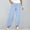 Sky Blue, variant on Linen Pants, Palazzo Pants for Women, Petite Pants for Women, Striped Linen Pants Summer Casual Wide Leg Pants with Pockets, Striped Pants Women, Rose Gold M