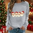thumbnail image 2 of Yangnuo Womens Santa Claus Graphic Sweatshirts Women's Christmas Printed Fashionable Loose Casual Long Sleeved Top Regular Sleeve Hooded Sweatshirt, 2 of 4
