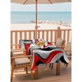 thumbnail image 2 of Outdoor Table Cloth with Umbrella Hole and Zipper, Red Black Grey Waterproof Rectangle Tablecloth 60"x102", Moire Modern Artwork Abstract Washable Table Cover for Outside Party Patio Picnic, 2 of 8