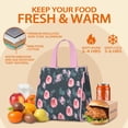 thumbnail image 5 of Pioneer Flower Floral Print Pattern Insulated Lunch Bag for Women & Adults,Large Portable Soft Cooler Lunch Bag,Thermal Food Storage Tote with Pearl Cotton,8.66L,8.75x5.75x9.5 Inch, 5 of 6