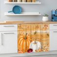 thumbnail image 5 of Burnt Orange Pumpkin Fall Small Sink Skirt, Bathroom Vanity Cabinet Adhesive Curtain, Thanksgiving Autumn Leaves Utility Under Sink Cover Decorative Kitchen Cabinet Curtains 10"x11", 5 of 8