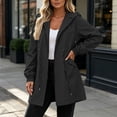 thumbnail image 5 of jobturf Plus Size Rain Jacket Women Waterproof Drawstring Windbreaker Jackets Lightweight Long Sleeve Raincoat with Hood and Pockets L-5XL, 5 of 7