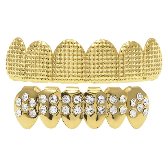 Moda Shining Grill, Hombres Mujeres Hip Hop Bottom Face Grills Oro Yuyangstore Parrillas de dientes de hip hop