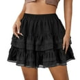 thumbnail image 5 of Dpytoraw Ladies Lace Cake A Line Skirt Ballet Skirt Mesh Puffy Skirt Half Body Skirt Black L, 5 of 5