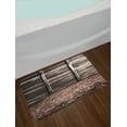 thumbnail image 2 of Rustic Bath Mat, Aged Cracked Striped Oak Boarded Plank Wall Background and Dated Brick Floor Picture, Non-Slip Plush Mat Bathroom Kitchen Laundry Room Decor, 29.5 X 17.5 Inches, Brown, Ambesonne, 2 of 2