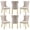 Beige+golden Stainless Steel Leg, variant on KCC Velvet Tufted Dining Chairs Set of 6, Back Pull Ring Design with Nailhead Trim, Solid Wood Leg Upholstered Side Chairs for Kitchen & Dining Room, Beige