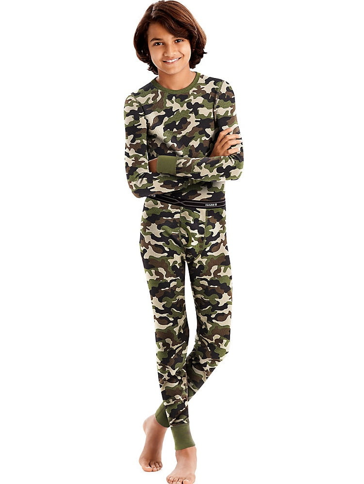 hanes camo thermal
