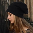 thumbnail image 2 of iHPH7 Slouchy Beanie Slouchy Knit Hats Knit Beanie Knit Cap Knit Skull Cap Winter Warm Hats Womens Winter Hat Black 1 One Size, 2 of 4