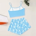 thumbnail image 5 of Miaoju Women Halloween Plus Size Pajamas Skeleton Hand Graphic 2 Piece Print Pajama Set Sleeveless Spaghetti Strap Summer Print Casual Lounge Set, 5 of 6