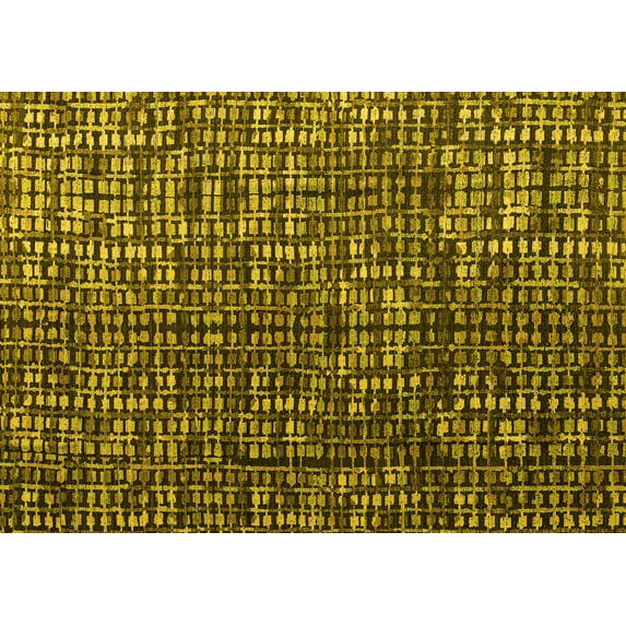 Ahgly Company Machine Washable Indoor Rectangle Abstract Yellow Modern Area Rugs, 5' x 8'