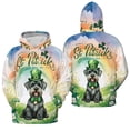 thumbnail image 3 of Happy St. Patrick’s Day Schnauzer with Green Hat Shamrocks Rainbow All Over Print 3D Hoodie Unisex Merch Hoodies Miniature Schnauzer Dog Lover - 03007, 3 of 6