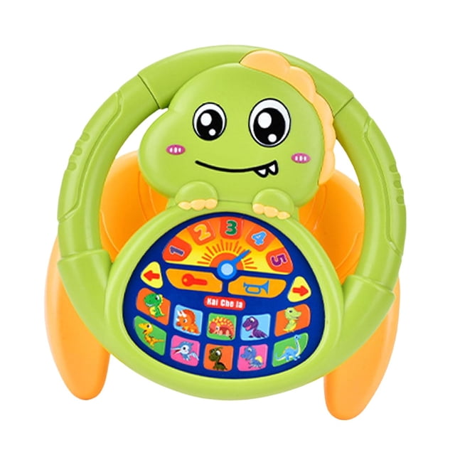 lionlar Kids Steering Wheel Toy Game Simulated Driving Controller for Home Traveling Green