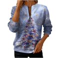thumbnail image 3 of yoeyez Christmas Sweatshirt for Women Half Zip Up Sweatshirts Loose Round-Neck Xmas Tree Pullover Long Sleeve Holiday Gift Tops, 3 of 6