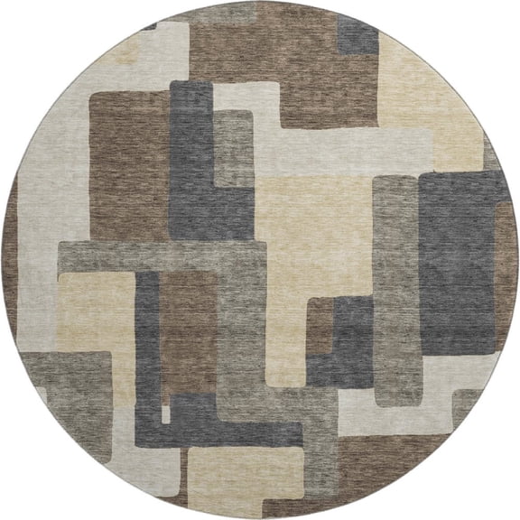 Dalyn Rugs Premium Machine Washable Mayfield AMF740 Chocolate 8' x 8' Round Rug