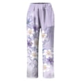 thumbnail image 4 of Women's Pants Breathable with Pockets High Waist Comfy Lightweight Purple Womens Trousers XL, 4 of 4