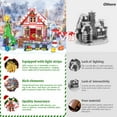 thumbnail image 2 of Christmas Gingerbread House Building Block for Girls Age 8-12 with LED Lights, Pink Christmas Village House Blocks Set with Christmas Tree and Train, Perfect Xmas Holiday for Adults and Kids, 1288Pcs, 2 of 6