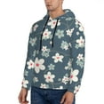 thumbnail image 2 of Bingfone Blue Flower Men'S Drawstring Hoodie Long Sleeve Pocket Sweatshirts-X-Large, 2 of 9