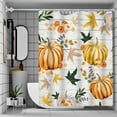 thumbnail image 4 of Uuiauoio Fall Pumpkin Shower Curtain, Cute Autumn Harvest Thanksgiving Fabric Shower Curtains Set for Bathroom Decorative with Hooks Bath Decor ,Punch-free Bathroom Partition Curtain, 4 of 6