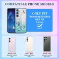 thumbnail image 2 of (3in1 for Samsung Galaxy S23 FE Case for Women Girls Glitter Girly Cute Bling Flowers Blue Phone Cases with Ring Stand Design Sparkle Floral Shiny Pretty Cover for Samsung S23 FE 5G 6.4'', 2 of 12