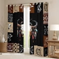 thumbnail image 2 of Homewish Boys Girls Bull Skull Black Out Curtains,Western Horseshoe Boots Curtains Pack of 2 (42x63 Each),Bohemian Aztec Bedroom Curtains,Luxury Bedroom Decor, 2 of 6