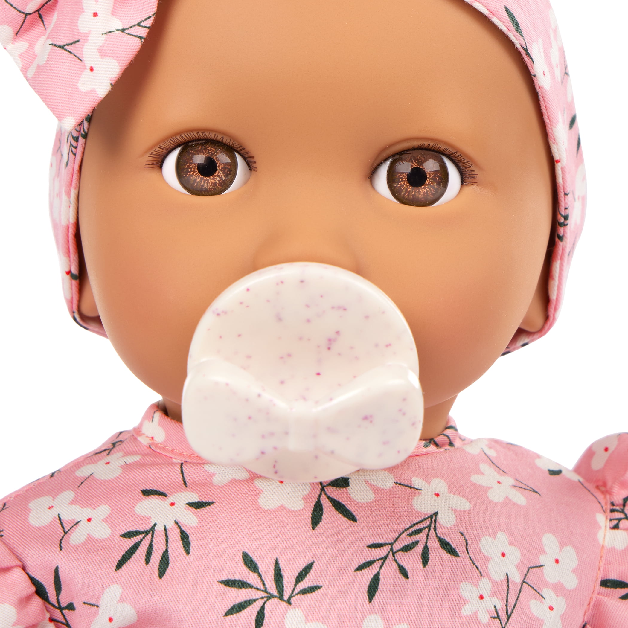 LullaBaby Baby Doll - Floral Outfit Brown Eyes & Olive Skin Tone, Lullababy Baby Doll - Floral Outfit Brown Eyes