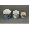 thumbnail image 3 of Set de 3 Mini Pots de Jardinière en Céramique Bleu et Blanc, 3 of 3