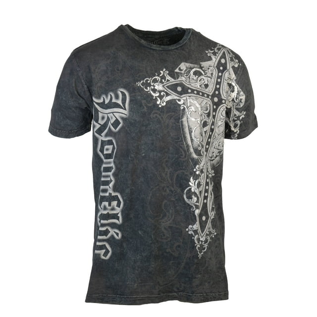 Konflic Men's Giant Cross Washed MMA T-shirt - Dark Green - 2X-Large