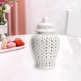 thumbnail image 7 of Porcelain Jar Vase with Lid, Oriental Universal Lattice Handicraft Lantern White Ginger Jar for Display Cafe Home Decor Ornament Living Room, 7 of 7