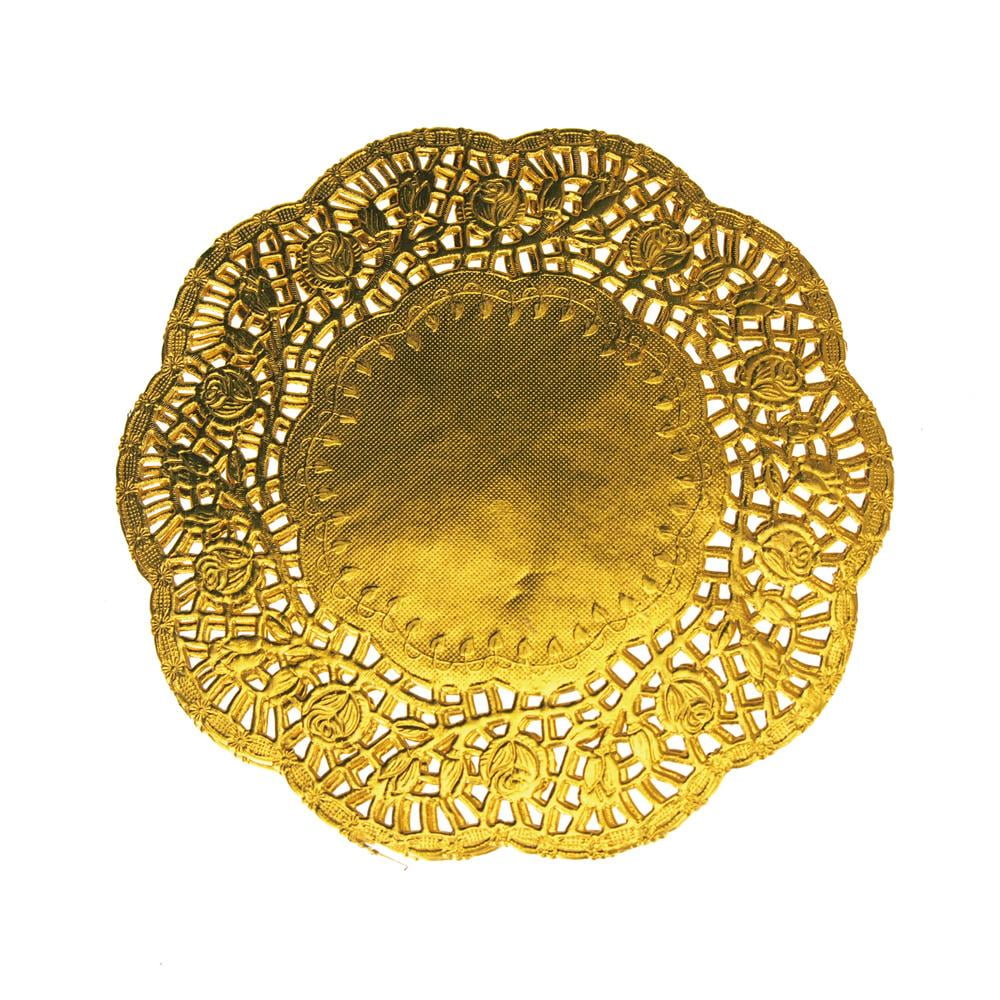 Round Lace Gold Doilies, 61/4Inch, 6Piece