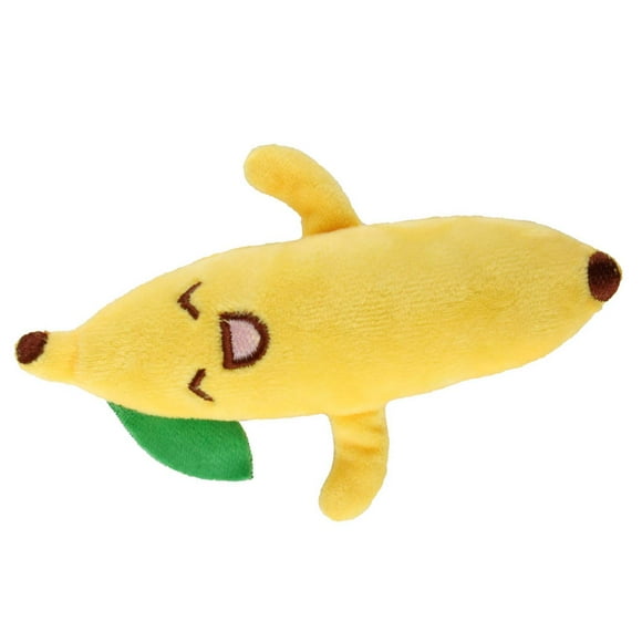Pet Chewing Plush Banana Toy Claw Exercise Anxiety Reduction Pet Plush Biting Toy Built in Catnip for Dogs Cats