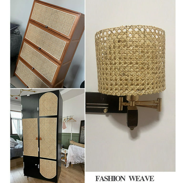 Yasu Imitation Rattan Webbing 1 Roll Decorative Smooth Surface Popular Chair Cabinet Decor Weaving DIY Plastic Rattan Cane Net, Men's, Size: 40 cm