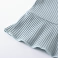 thumbnail image 5 of Douhoow Baby Girls Summer Outfit Sets Solid Color Sleeveless Ruffle Hem Ribbed Sling Vest Shorts, 5 of 8