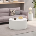 thumbnail image 4 of Wave Stripe Coffee Tables Set of 5, Modern Round Coffee Table Set Drum Circle Coffee Tables for Living Room, Bedroom, Beige (Set of 5 Pieces), 4 of 8