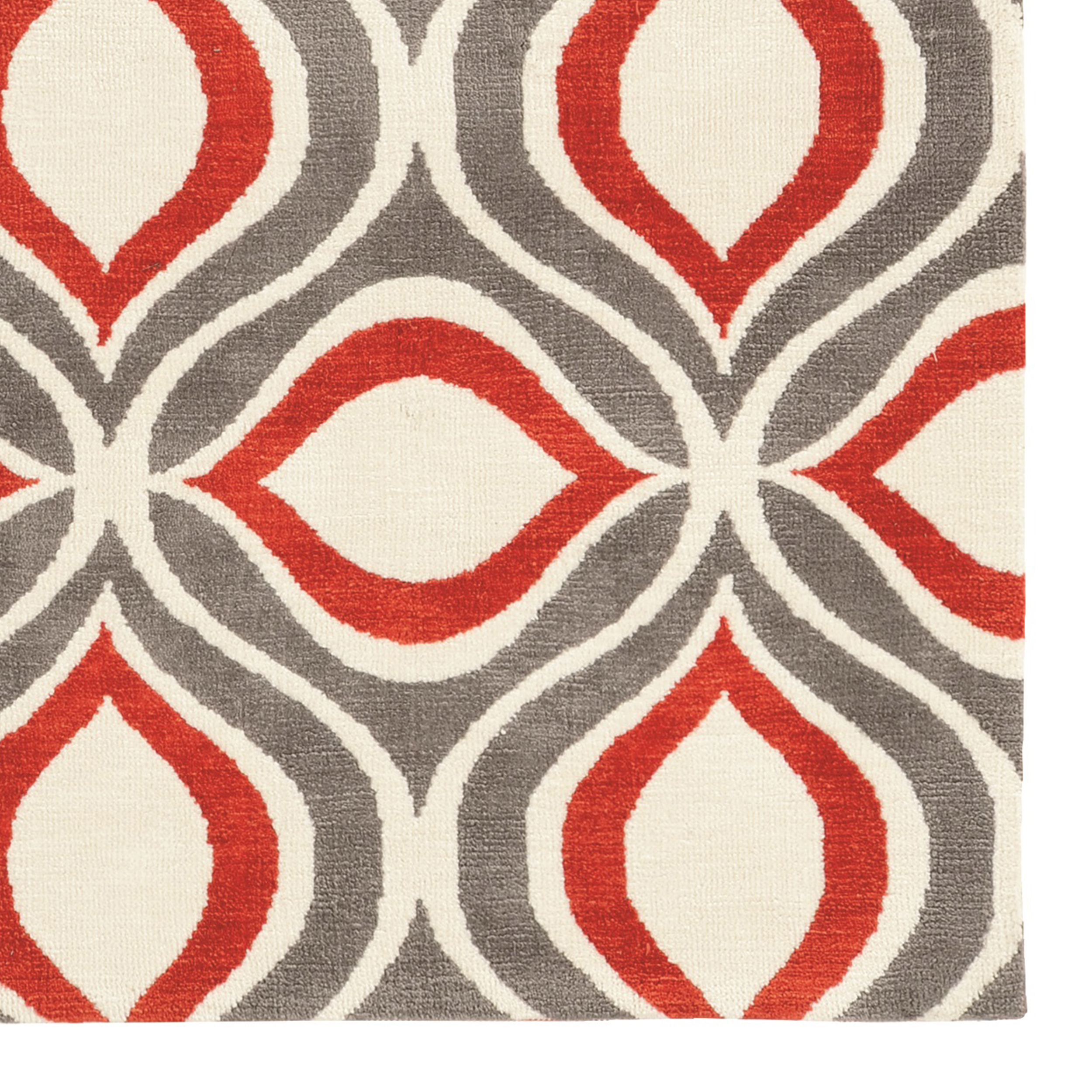 Geo Lenox Grey Handtufted Microfiber Area Rug 8x10 Soft Geometric Design