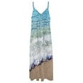 thumbnail image 5 of Ocean Blue Shore Waves Sleeveless Dress Women's skirt women's clothing trend Elegant gown, 5 of 6