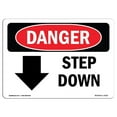 thumbnail image 1 of SignMission OS-DS-A-1824-L-2119 18 x 24 Po Signe de Danger OSHA - Descendre Flèche, 1 of 1