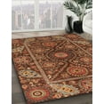 thumbnail image 2 of Ahgly Company Indoor Round Abstract Saffron Red Oriental Area Rugs, 4' Round, 2 of 6