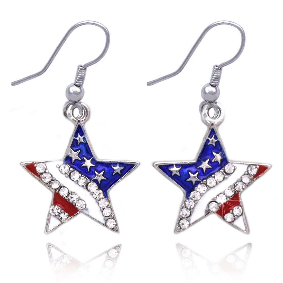 American Flag Earrings Independence Day Leather Teardrop Leaf Drop Petal Dangle Earrings 4th of July Lightweight Jewelry Set for Women Girl