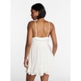 thumbnail image 3 of No Boundaries Sleeveless Tie Front Ruffle Romper, Women's XXS-XXL, 3 of 5