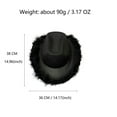 thumbnail image 2 of BAODANN Hat with Feather Feather Brim Adult Size Cowboy Hat with Feathers for Party Play Dress Up Flat Wicker Hat Hat Bands Leather Cowboy Hats for Boys Sequin Cowboy Hat Us Open Hats for Men, 2 of 3