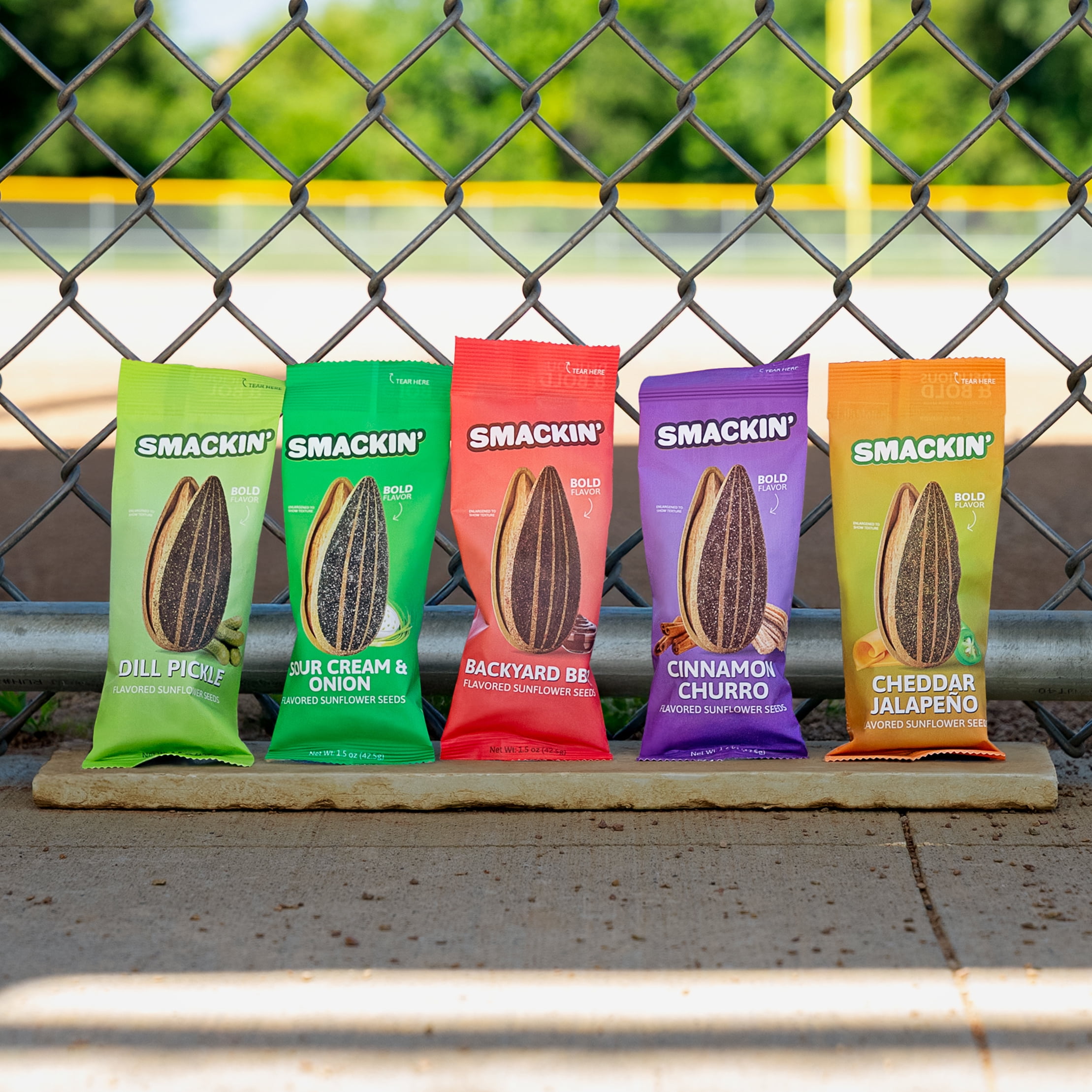 SMACKIN' Sunflower Seeds | Cracked Pepper Jumbo Sunflower Seeds | 54 Bag Seed Bucket | 1.5 Ounce Flavored Sunflower Seeds | Small-Batch, American Made Sunflower Seeds