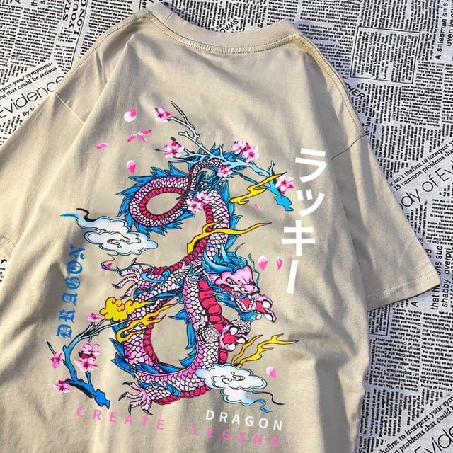Dragon Create Legend Auspicious Clouds Men Women T Shirt Pattern Sweat Clothes Pattern Summer New Tops O-Neck Couple Tshirts